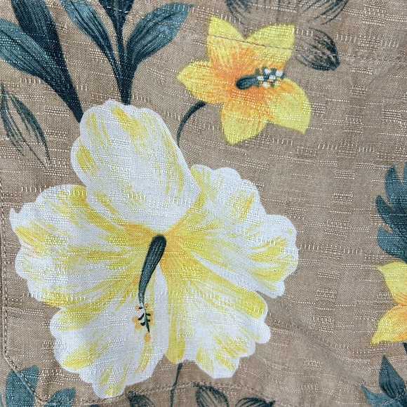 Caribbean Joe Men’s 100% Silk Hawaiian Aloha Floral Button Dress Shirt Size XL - Picture 5 of 12